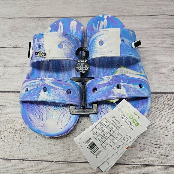 NWT Crocs Classic Crocs Marbled‎ Sandal Women's Clog Size 9 - Picture 3 of 8